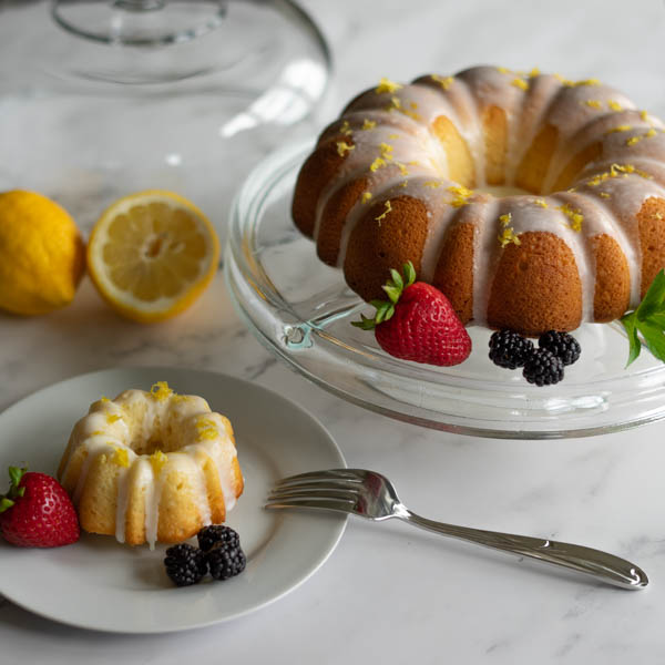 Lemon Bundt Cake with berries