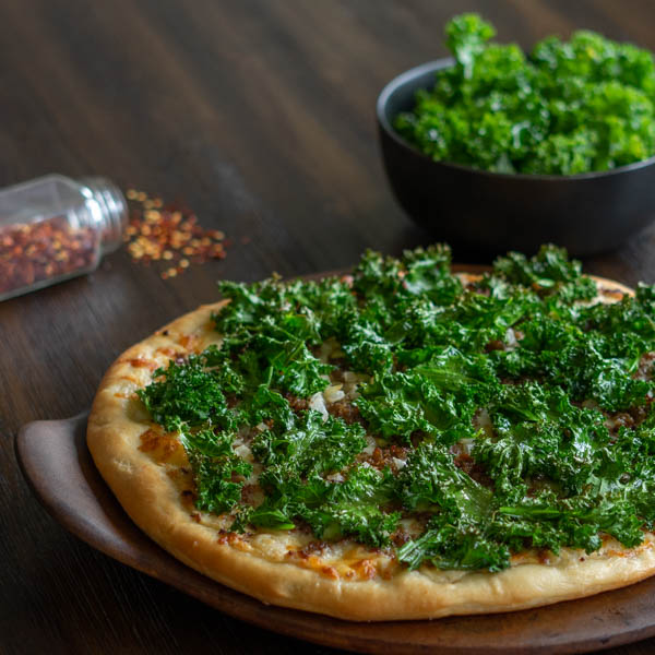 Pizza with Kale and Sausage
