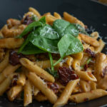 Pasta with Chicken, Spinach, and Sun Dried Tomatoes